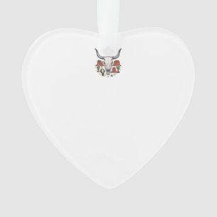Wüstenkuhschädel Vintage Südwesten Kaktus Kunst Ornament