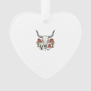 Wüstenkuhschädel Vintage Südwesten Kaktus Kunst Ornament