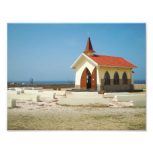 Wüstenkunst, Architektur der tropischen Strandkirc Fotodruck