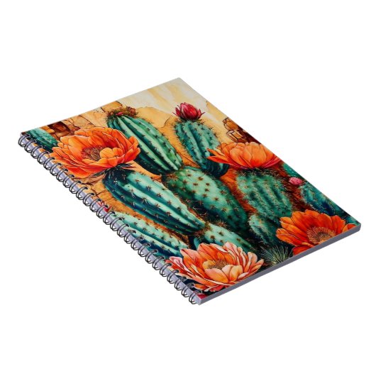 Wüstenkunst | Blütenkaktus | Notebook-Journal Notizblock (Rechte Seite)
