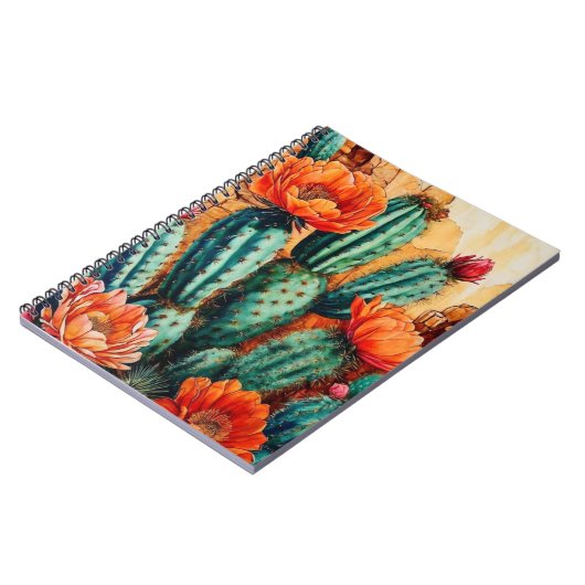 Wüstenkunst | Blütenkaktus | Notebook-Journal Notizblock (Linke Seite)