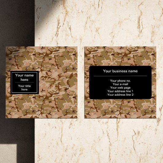 Wüstenkuppel, Militärmuster, Armee Quadratische Visitenkarte