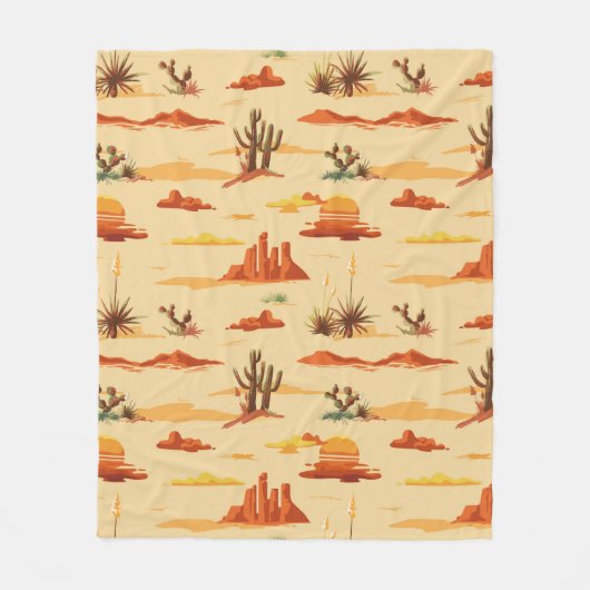 Wüstenlandschaft Arizona Muster Fleecedecke (Vorderseite)