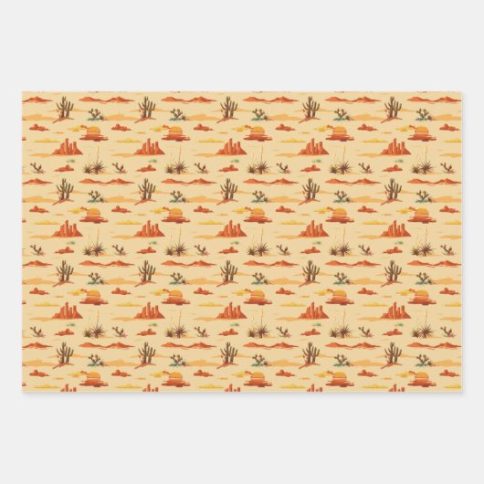 Wüstenlandschaft Arizona Muster Geschenkpapier Set (Vorderseite)