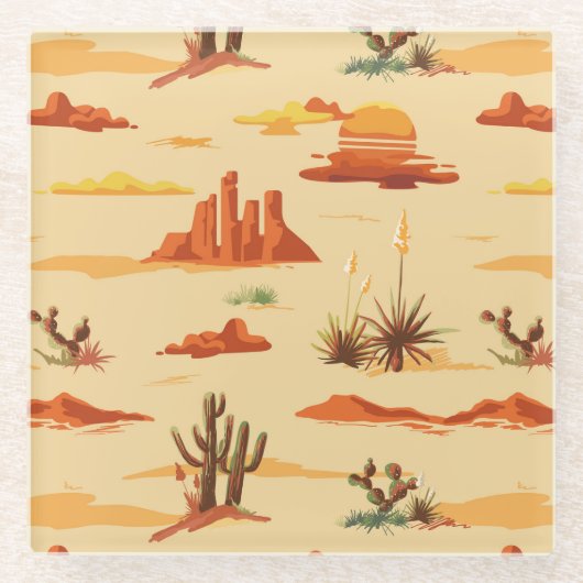 Wüstenlandschaft Arizona Muster Glasuntersetzer (Vorderseite)