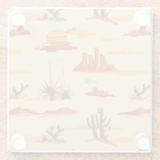 Wüstenlandschaft Arizona Muster Glasuntersetzer (Rückseite)