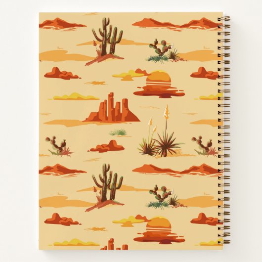 Wüstenlandschaft Arizona Muster Notizblock (Rückseite)