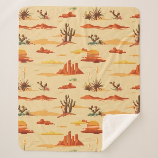 Wüstenlandschaft Arizona Muster Sherpadecke (Vorderseite)
