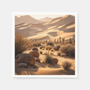 Wüstenlandschaft bei Sonnenuntergang Serviette