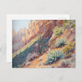 Wüstenlandschaft Cactus und Agave Postkarte (Vorne/Hinten)