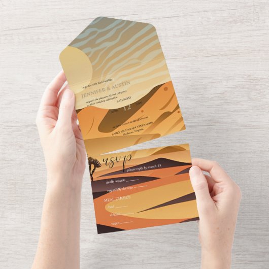 Wüstenlandschaft, die alle in einer Einladung zusa (Abreißen)