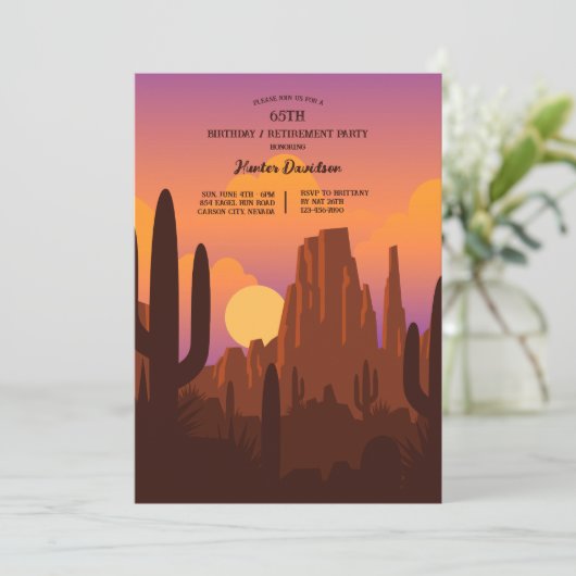 Wüstenlandschaft Einladung (Stehend Vorderseite)