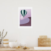 Wüstenlandschaft Grün und Violett Kunst Poster (Küche)