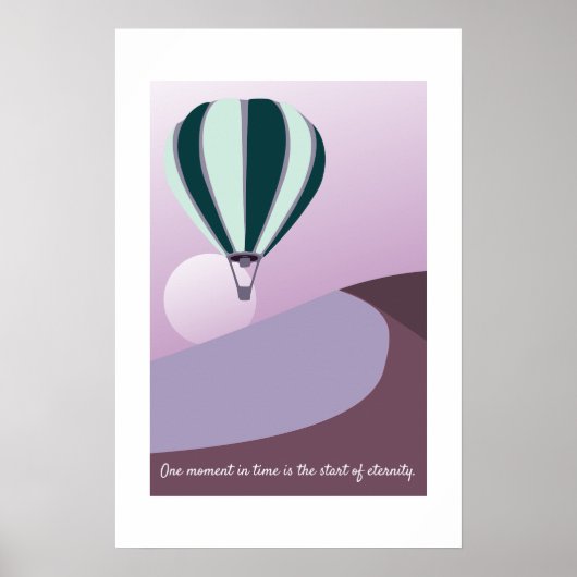Wüstenlandschaft Grün und Violett Kunst Poster (Vorne)