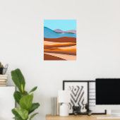 Wüstenlandschaft in Rust Orange und Aqua Poster (Heimbüro)