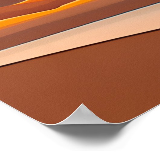 Wüstenlandschaft in Rust Orange und Aqua Poster (Ecke)