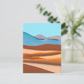 Wüstenlandschaft in Rust Orange und Aqua Postkarte (Stehend Vorderseite)