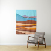 Wüstenlandschaft in Rust Orange und Aqua Wandteppich (Beispiel)