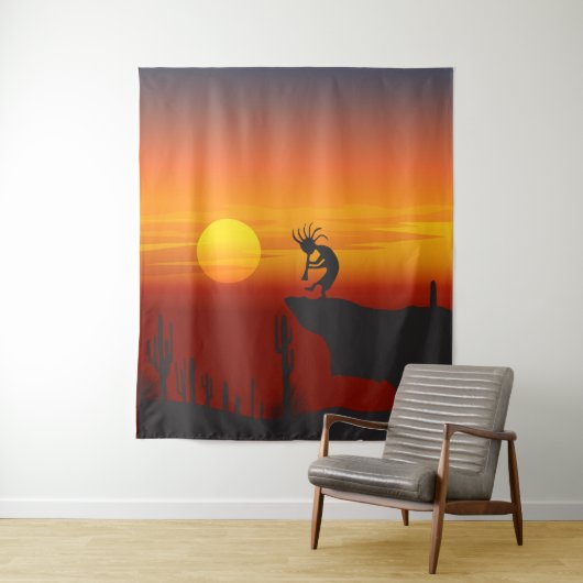 Wüstenlandschaft Kokopelli Sunset Wandteppich (Beispiel)