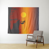 Wüstenlandschaft Kokopelli Sunset Wandteppich (Beispiel (Horizontal))