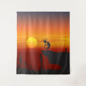 Wüstenlandschaft Kokopelli Sunset Wandteppich (Vorderseite)