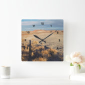 Wüstenlandschaft mit dem Waving Shadow Foto Quadratische Wanduhr (Zuhause)