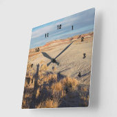Wüstenlandschaft mit dem Waving Shadow Foto Quadratische Wanduhr (Winkel)