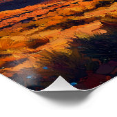 Wüstenlandschaft mit der Gebirgslandschaft Sandste Poster (Ecke)