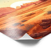 Wüstenlandschaft mit Kakteen-Szene Fotodruck (Ecke)