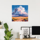 Wüstenlandschaft mit lebendigem Himmel Wandkunst Poster (Heimbüro)
