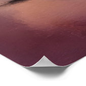 Wüstenlandschaft mit Sonnenuntergang und Kakteen Poster (Ecke)