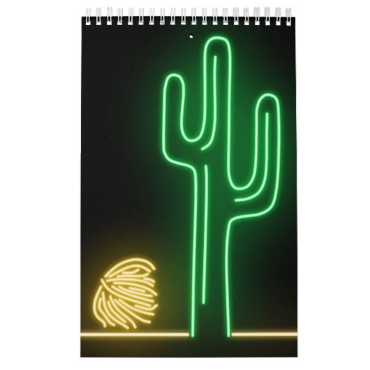 Wüstenlandschaft Neon Sign Kalender (Titelbild)