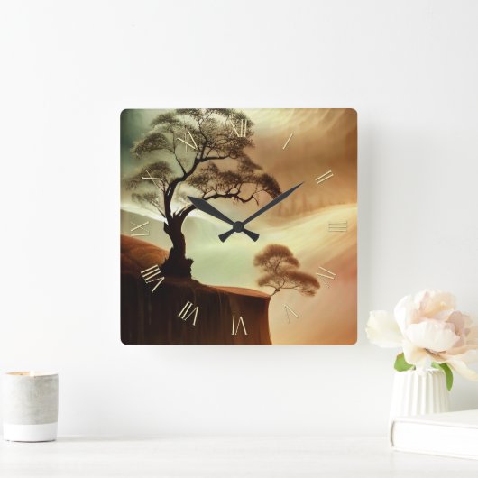 Wüstenlandschaft Quadratische Wanduhr (Zuhause)