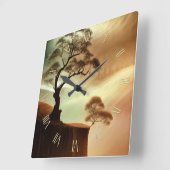 Wüstenlandschaft Quadratische Wanduhr (Winkel)