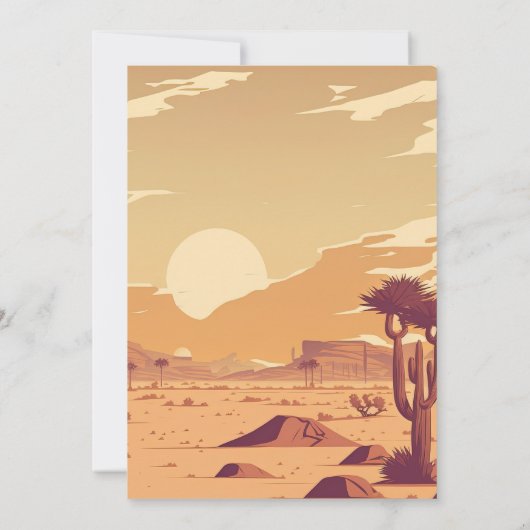 Wüstenlandschaft Retro Terracotta Hochzeit Einladung (Rückseite)