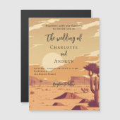 Wüstenlandschaft Retro Terracotta Luxus Hochzeit Magneteinladung (Vorne/Hinten)