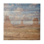Wüstenlandschaft Sandsteinfelsen Und Himmlischer H Fliese (Vorderseite)