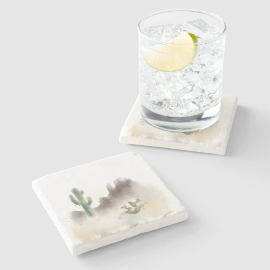 Wüstenlandschaft Stone Untersetzer (Seitenansicht)