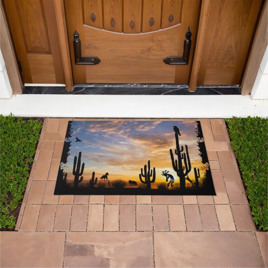 Wüstenlandschaft Südwest Kokopelli Doormat Fußmatte (Außenbereich)