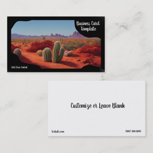 Wüstenlandschaft Sunset Business Card Visitenkarte (Vorne/Hinten)