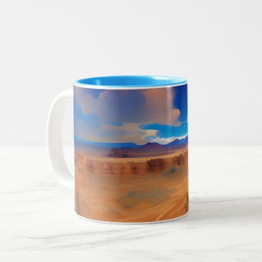 Wüstenlandschaft Utah Zweifarbige Tasse (Vorderseite Links)