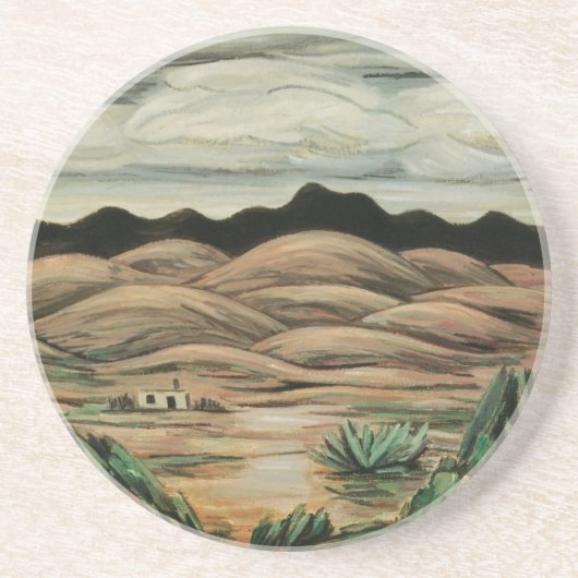 Wüstenlandschaft von Marsden Hartley, Vintage Kuns Sandstein Untersetzer (Vorne)