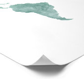 Wüstenminze grün Wasserfarbe Weltkarte Poster (Ecke)