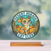 Wüstenmirage-Katze Katze-Mutter-Geschenkidee - Wüs Acrylschild (Neutral)