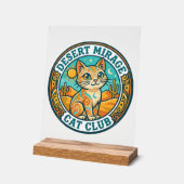 Wüstenmirage-Katze Katze-Mutter-Geschenkidee - Wüs Acrylschild (Winkel)