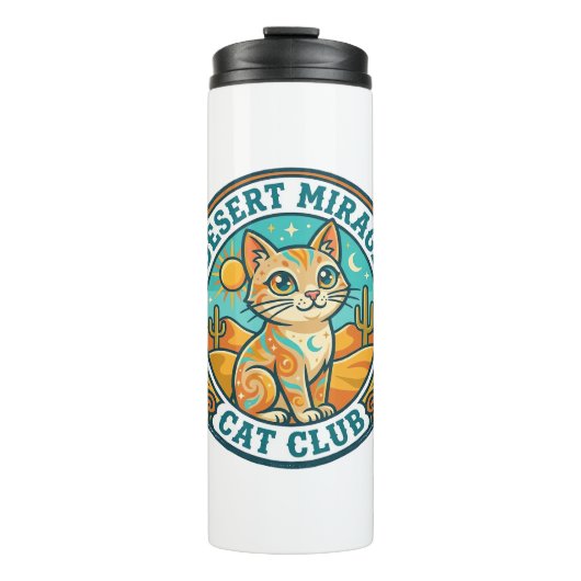 Wüstenmirage-Katze Katze-Mutter-Geschenkidee - Wüs Thermosbecher (Vorderseite)
