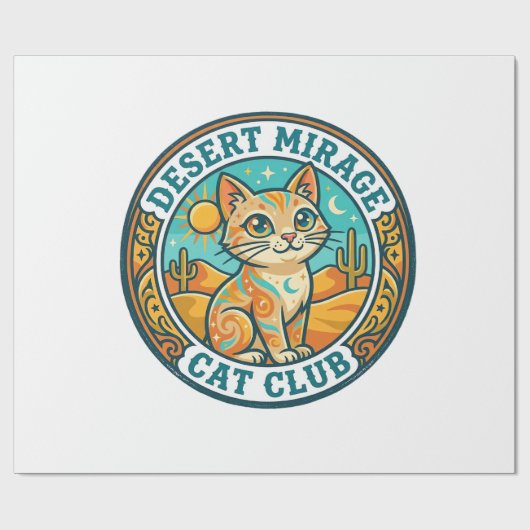 Wüstenmirage-Katze Katzenmutter-Geschenkidee - Wüs Geschenkpapier (Flach)
