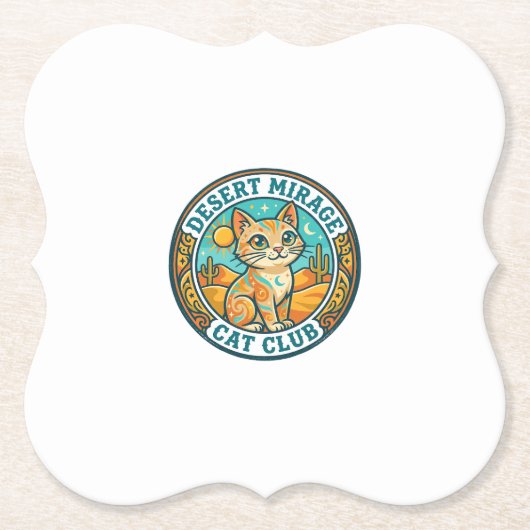 Wüstenmirage-Katze Katzenmutter-Geschenkidee - Wüs Untersetzer (Vorderseite)
