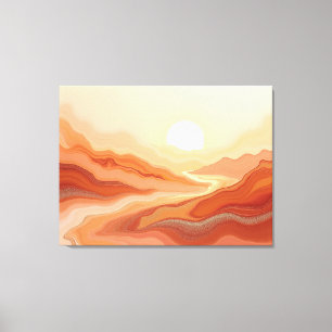 Wüstenmirage – Warme Erde Fluid 40"x32" Abstract  Leinwanddruck