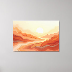 Wüstenmirage – Warme Erde Fluid 91cm x 61cm Abstra Leinwanddruck